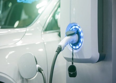 Campsites with electric car charging station
